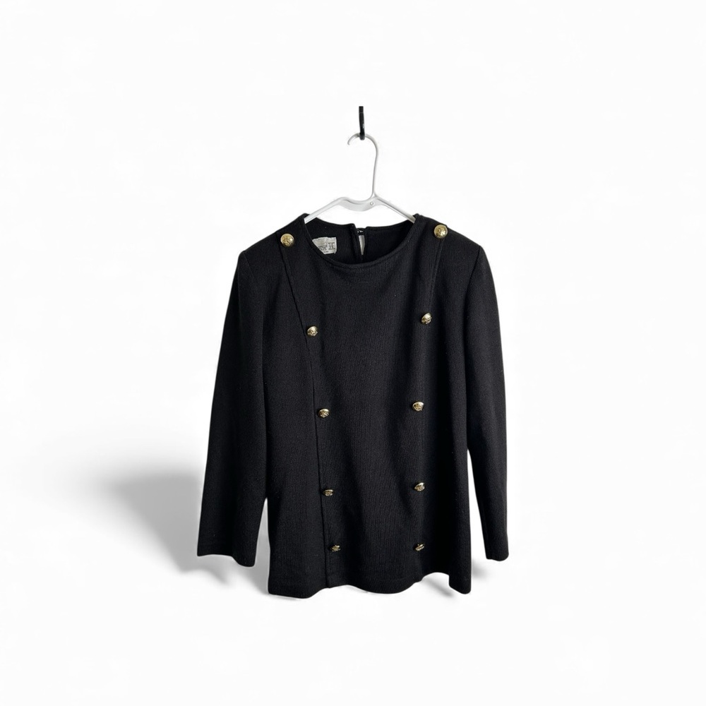 Vintage Act I Sweater Gold Burton Shoulder Pads Black No Sz Tag Se Pics 4787